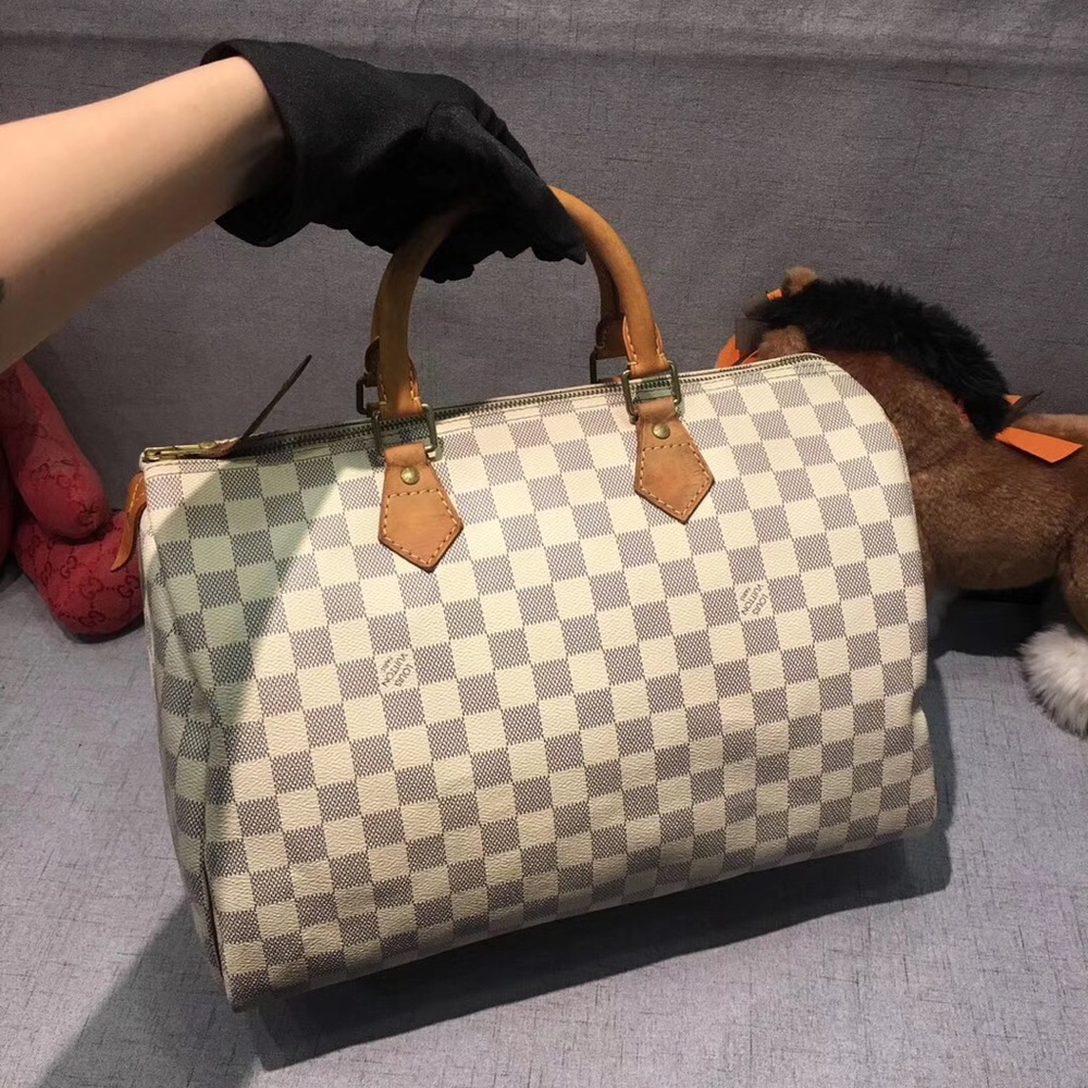 Sold-Louis Vuitton Damier Azur Speedy35 - Picture 2 of 7